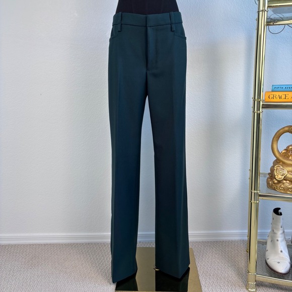 Banana Republic Lido Straight Leg Italian Wool Trouser Green Sz 4 Marzotto mill - Picture 13 of 16